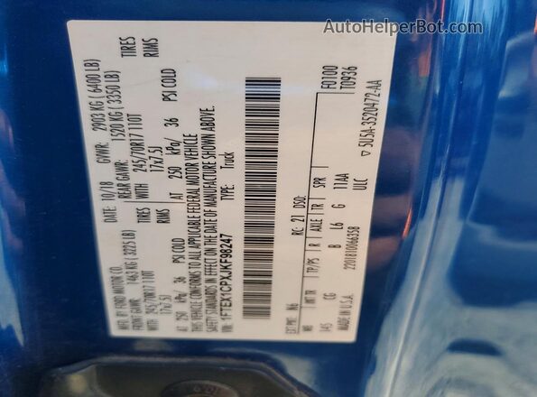 1FTEX1CPXJKF98247 2018 FORD F150 Синий 