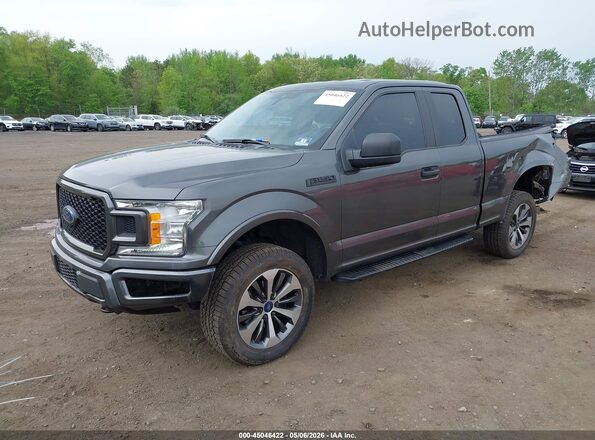 1FTEX1EP0KKC06679 2019 FORD F150 Gray Առջևի ձախ երեք քառորդ տեսարան
