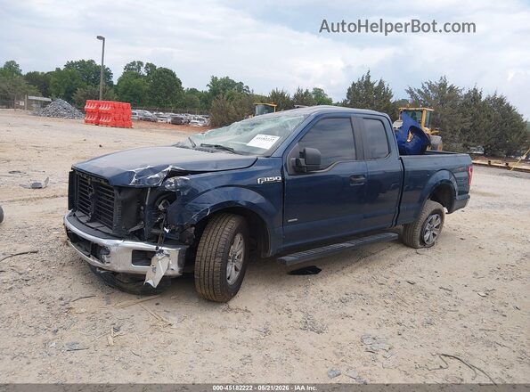 1FTEX1EP5GFD15106 2016 FORD F150 Blue Առջևի ձախ երեք քառորդ տեսարան