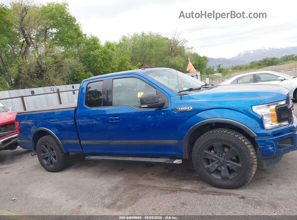 1FTEX1EP6JKG04672 2018 FORD F150 Blue Rear interior view