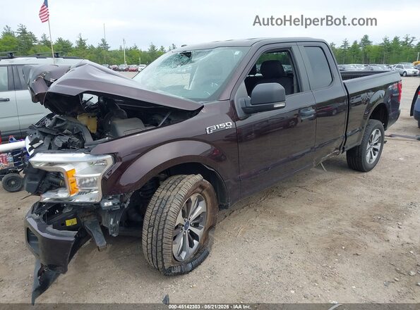 1FTEX1EP8KKC06350 2019 FORD F150 Burgundy Передня ліва чверть