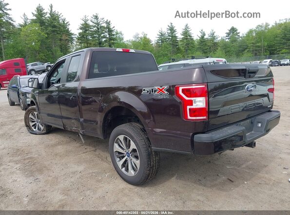 1FTEX1EP8KKC06350 2019 FORD F150 Burgundy Задня ліва чверть