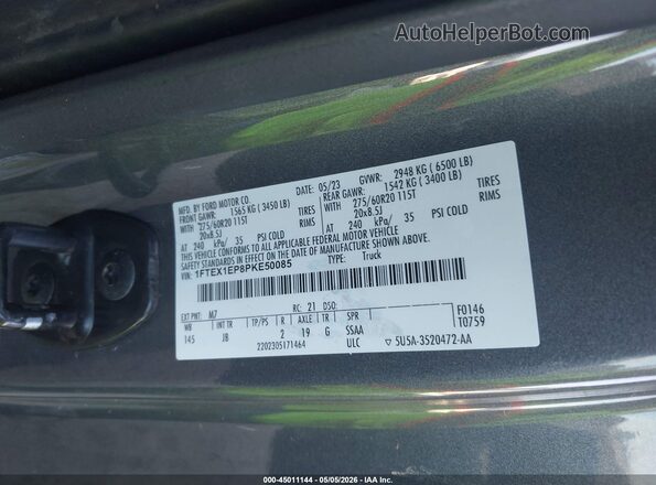 1FTEX1EP8PKE50085 2023 FORD F150 Gray Engine compartment view