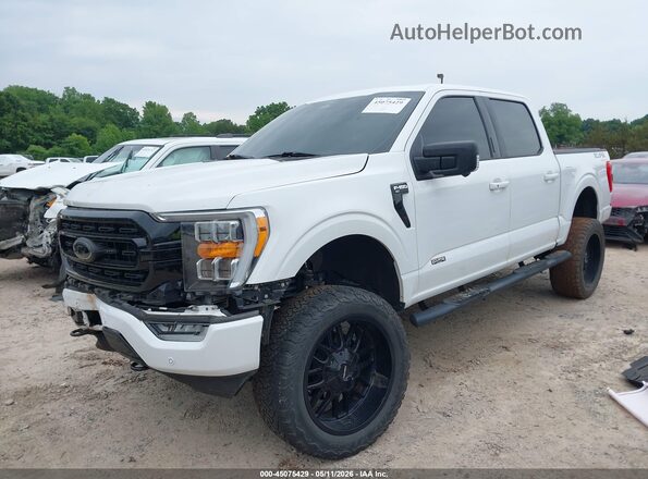1FTFW1E52MFC82048 2021 FORD F150 White Առջևի ձախ երեք քառորդ տեսարան
