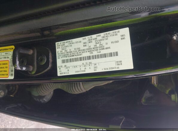 1FTFW1E80MFA26341 2021 FORD F150 Black Շարժիչի բաժամունքի տեսք