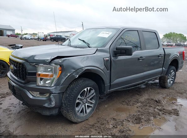 1FTFW1E80MFB13026 2021 FORD F150 Gray Առջևի ձախ երեք քառորդ տեսարան