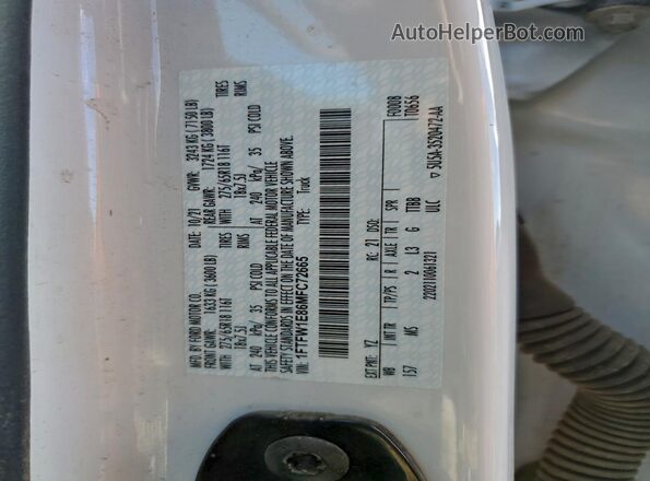 1FTFW1E86MFC72665 2021 FORD F150 White 