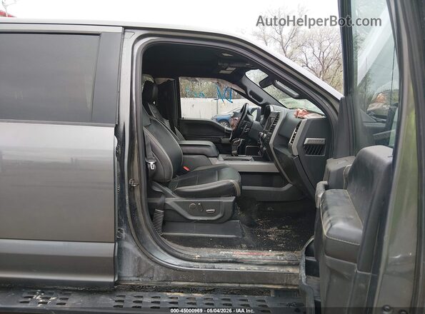 1FTFW1RG2JFC35271 2018 FORD F150 Gray წინა სალონის ხედი