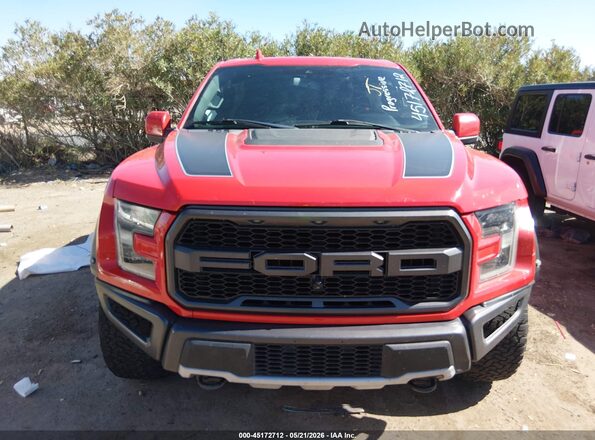 1FTFW1RG3KFB46455 2019 FORD F150 Red Dashboard view