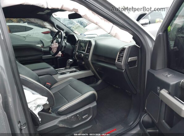 1FTFW1RGXJFE09958 2018 FORD F150 Gray Widok wnętrza z przodu