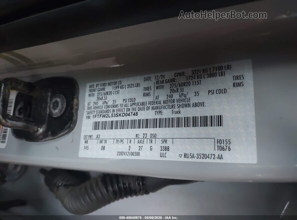 1FTFW2L53SKD04748 2025 FORD F150 Gray 