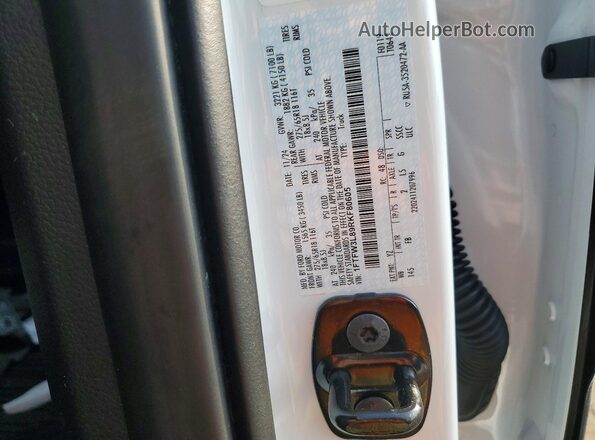 1FTFW3L89RKF80605 2024 FORD F150 White Widok naklejki z numerem VIN