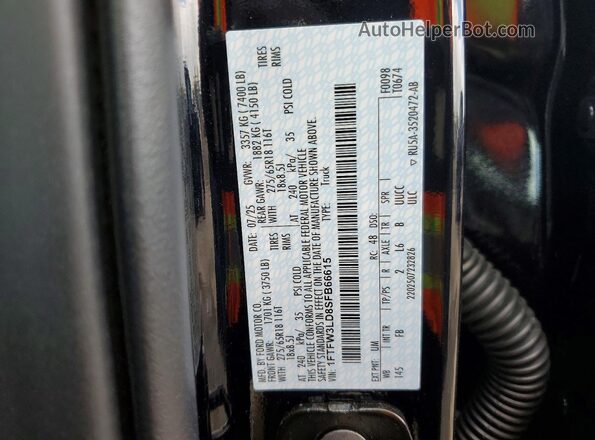 1FTFW3LD8SFB66615 2025 FORD F150 Черный Вид подкапотного пространства