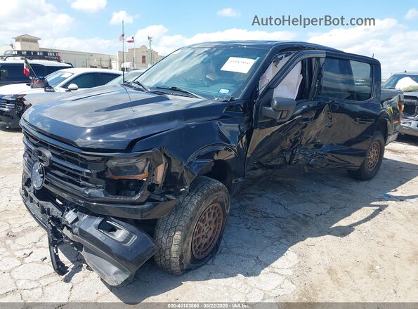 1FTFW3LD9RFA46655 2024 FORD F150 Black Առջևի ձախ երեք քառորդ տեսարան