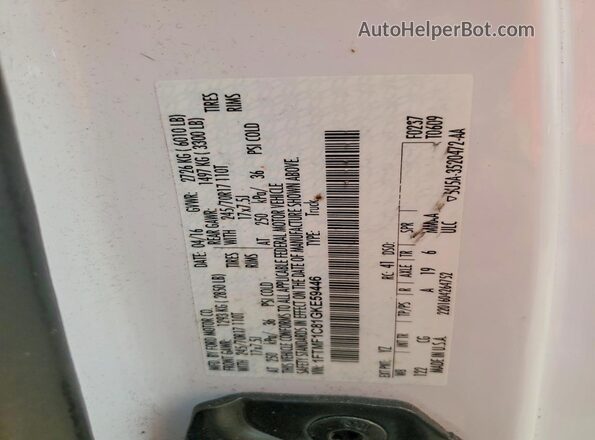 1FTMF1C81GKE59446 2016 FORD F150 White 
