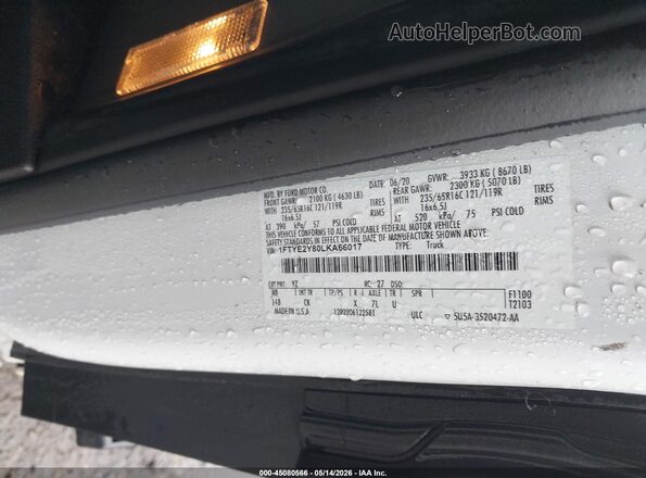 1FTYE2Y80LKA66017 2020 FORD TRANSIT-150 White Вид підкапотного простору