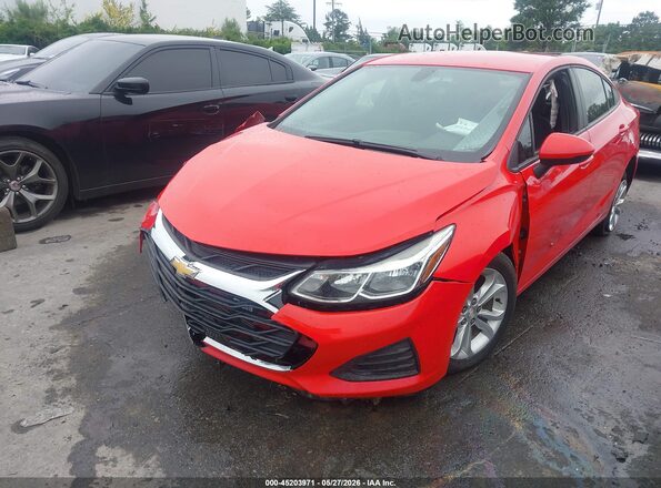 1G1BC5SM7K7142734 2019 CHEVROLET CRUZE Red Առջևի ձախ երեք քառորդ տեսարան
