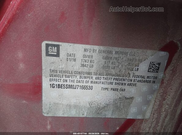 1G1BE5SM0J7166530 2018 CHEVROLET CRUZE Red Вид підкапотного простору