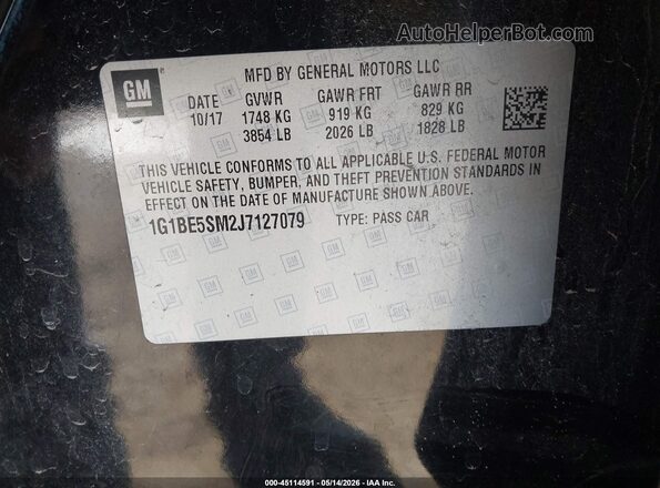 1G1BE5SM2J7127079 2018 CHEVROLET CRUZE Black Widok komory silnika
