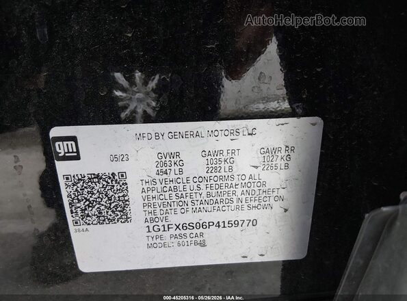 1G1FX6S06P4159770 2023 CHEVROLET BOLT Черный Вид подкапотного пространства