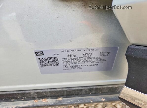 1G1FZ6S04P4178473 2023 CHEVROLET BOLT Silver 