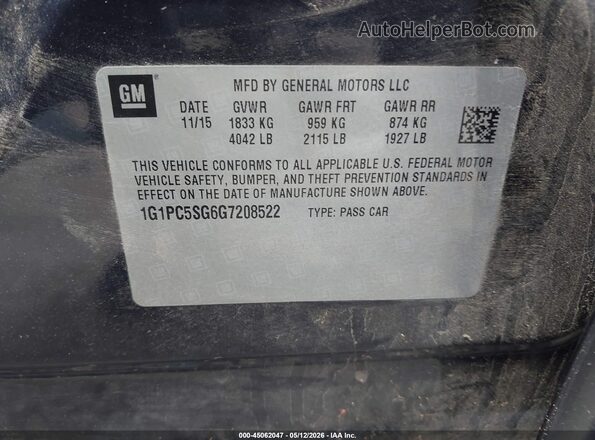 1G1PC5SG6G7208522 2016 CHEVROLET CRUZE Dark Blue ძრავის განყოფილების ხედი