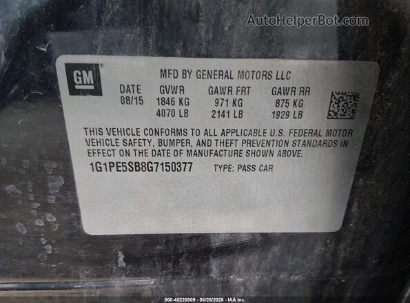 1G1PE5SB8G7150377 2016 CHEVROLET CRUZE Dark Blue 