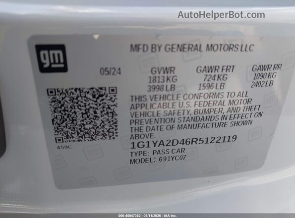 1G1YA2D46R5122119 2024 CHEVROLET CORVETTE Gray 