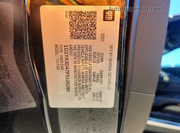 1G1YA3D47P5126280 2023 CHEVROLET CORVETTE Black Вид підкапотного простору