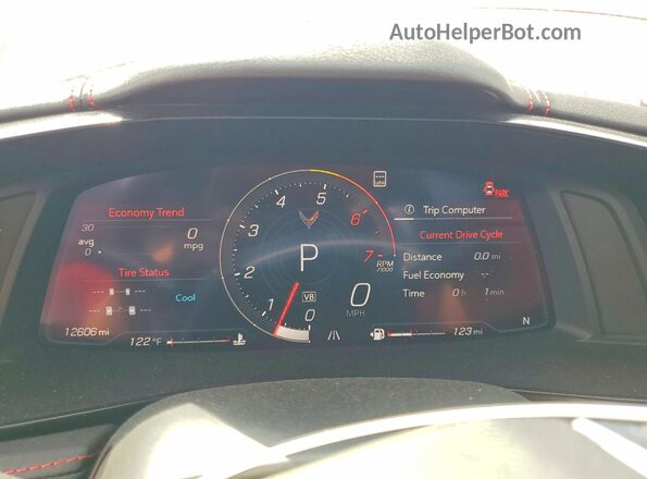 1G1YB2D47N5111296 2022 CHEVROLET CORVETTE Красный Вид щитка приборов
