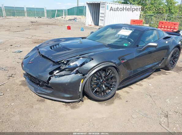 1G1YP2D65K5601573 2019 CHEVROLET CORVETTE Gray წინა მარცხენა ხედი სამი მეოთხედიდან