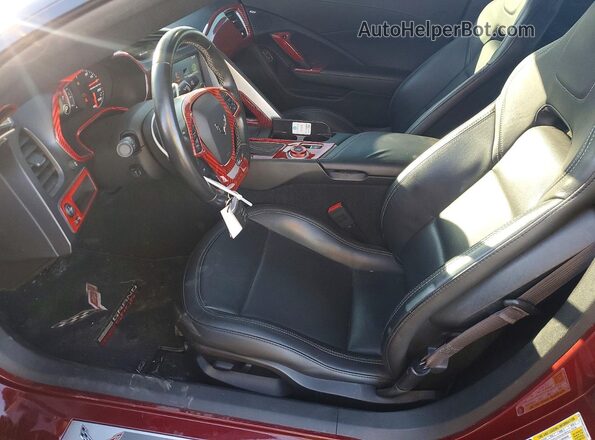 1G1YW2D74H5115891 2017 CHEVROLET CORVETTE Burgundy Вид салону спереду