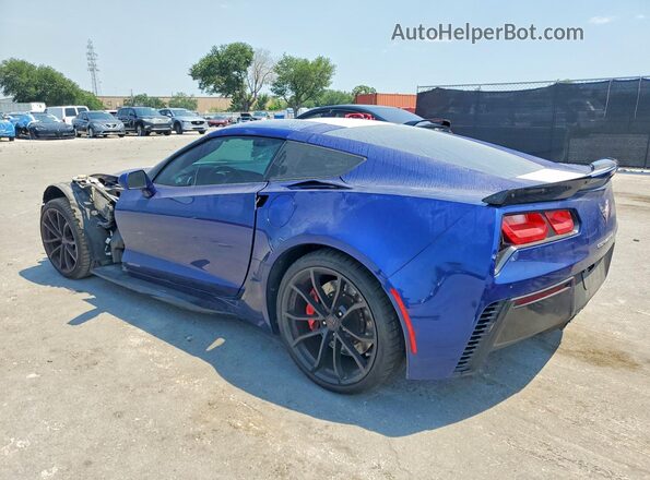 1G1YY2D70H5117924 2017 CHEVROLET CORVETTE Blue Trasero izquierdo