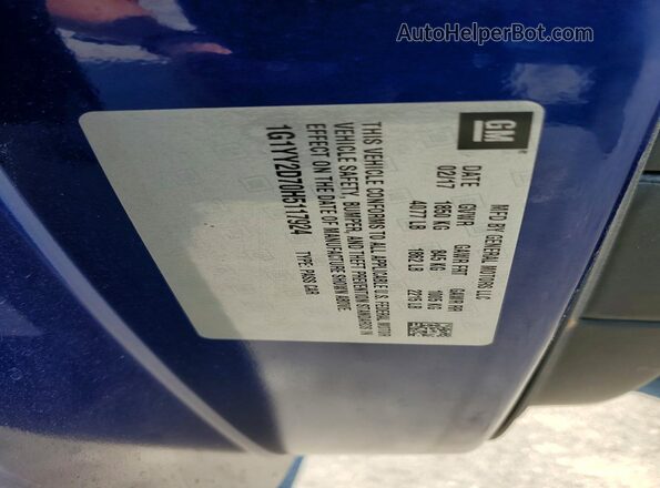 1G1YY2D70H5117924 2017 CHEVROLET CORVETTE Blue Vista del compartimento del motor