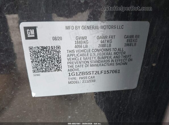 1G1ZB5ST2LF157061 2020 CHEVROLET MALIBU Бордовый Вид подкапотного пространства