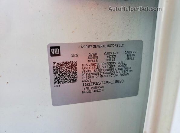 1G1ZB5ST4PF118980 2023 CHEVROLET MALIBU White Widok komory silnika