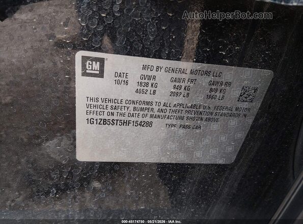 1G1ZB5ST5HF154288 2017 CHEVROLET MALIBU Black Вид підкапотного простору