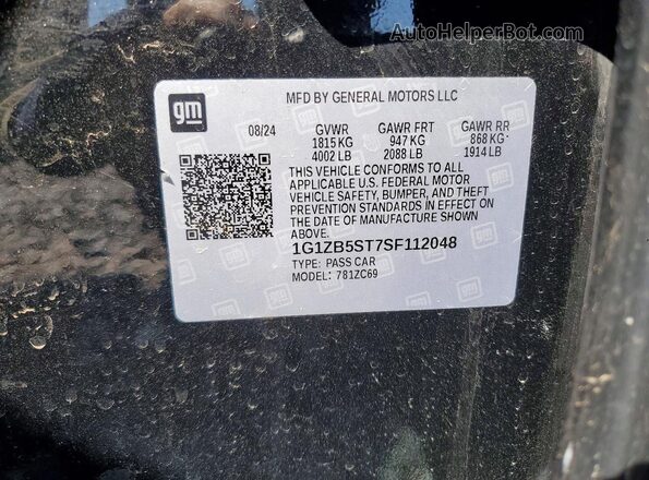 1G1ZB5ST7SF112048 2025 CHEVROLET MALIBU Black 