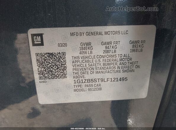 1G1ZB5ST9LF121495 2020 CHEVROLET MALIBU Gray Вид підкапотного простору