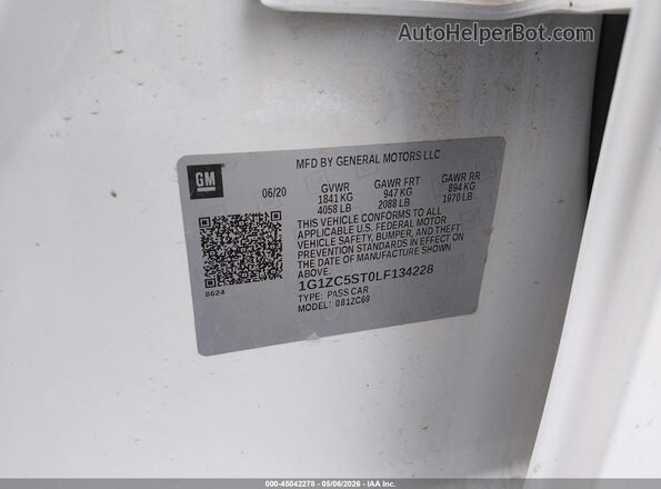 1G1ZC5ST0LF134228 2020 CHEVROLET MALIBU Белый Вид подкапотного пространства