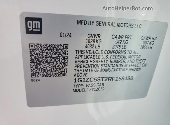 1G1ZC5ST2RF158488 2024 CHEVROLET MALIBU White Engine compartment view