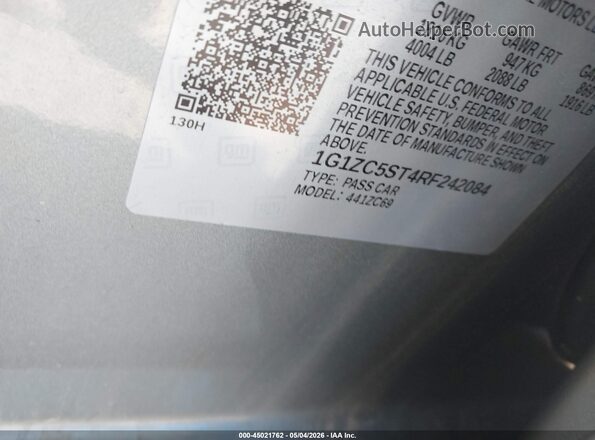 1G1ZC5ST4RF242084 2024 CHEVROLET MALIBU Серый Вид подкапотного пространства