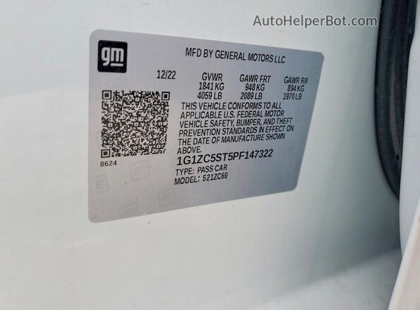 1G1ZC5ST5PF147322 2023 CHEVROLET MALIBU White 