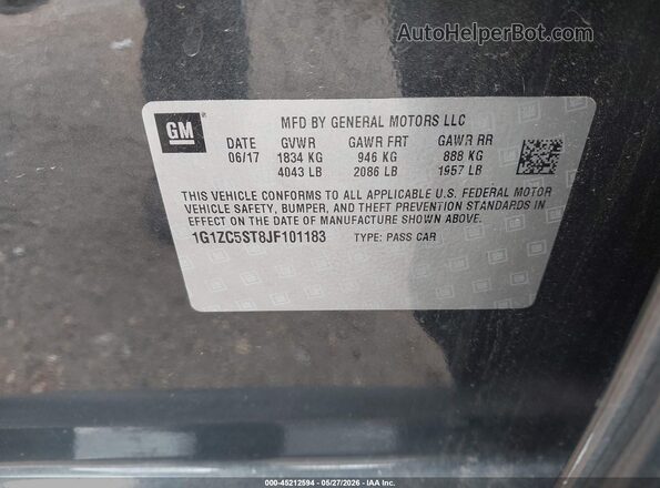 1G1ZC5ST8JF101183 2018 CHEVROLET MALIBU Gray Widok komory silnika