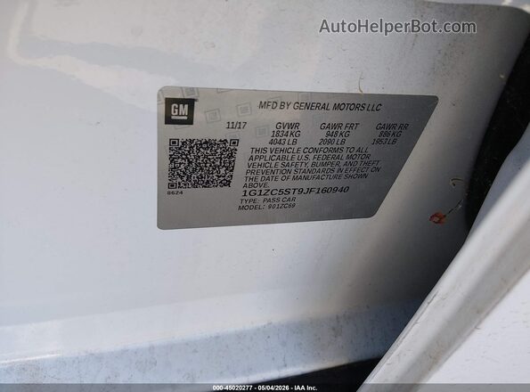 1G1ZC5ST9JF160940 2018 CHEVROLET MALIBU White Widok komory silnika