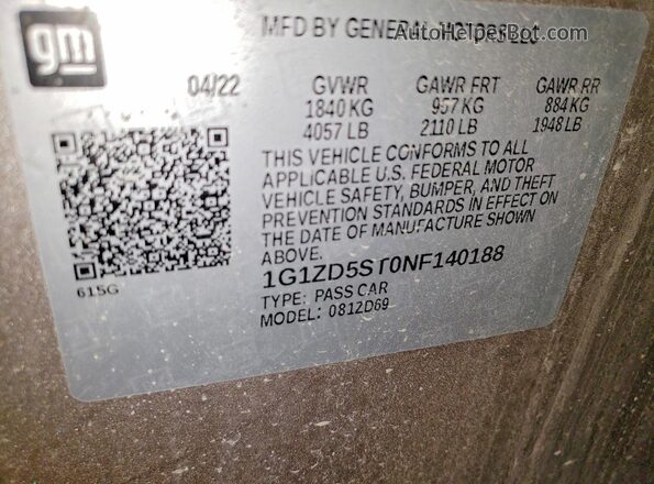 1G1ZD5ST0NF140188 2022 CHEVROLET MALIBU Tan 