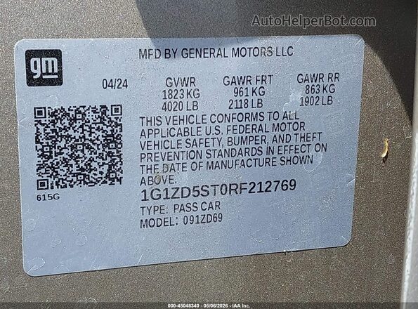 1G1ZD5ST0RF212769 2024 CHEVROLET MALIBU Tan 