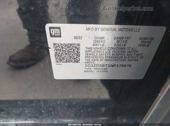 1G1ZD5ST1NF175676 2022 CHEVROLET MALIBU Black Engine compartment view