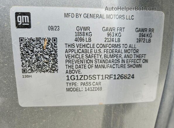 1G1ZD5ST1RF126824 2024 CHEVROLET MALIBU Gray 