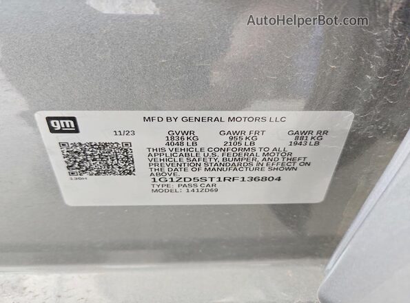 1G1ZD5ST1RF136804 2024 CHEVROLET MALIBU Silver Вид підкапотного простору